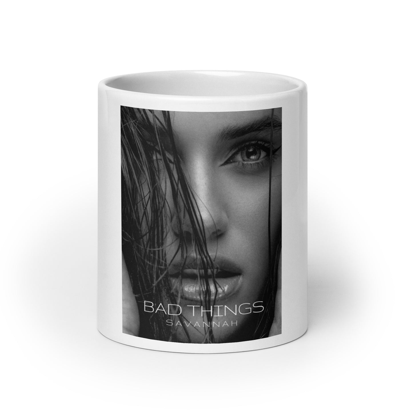 White glossy mug